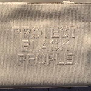 White Vegan Leather PBP large tote bag